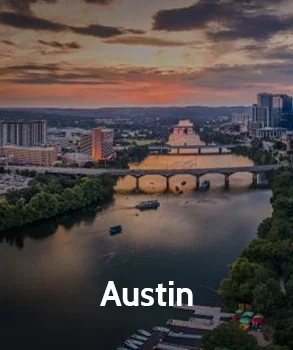 Austin’s iconic cityscape with the Colorado River and modern developments, reflecting the city's booming real estate market and the rising need for property tax management services.