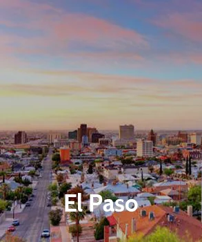 El Paso’s expansive cityscape and desert backdrop, illustrating the region’s growth and the potential challenges of property tax increases in rapidly developing areas.