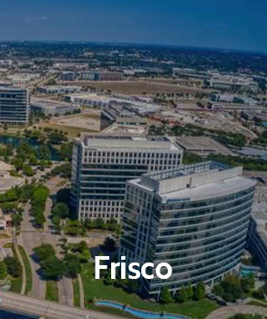 Frisco’s modern office buildings and well-planned residential areas, showcasing the city’s growth and the potential impact of rising property tax assessments.